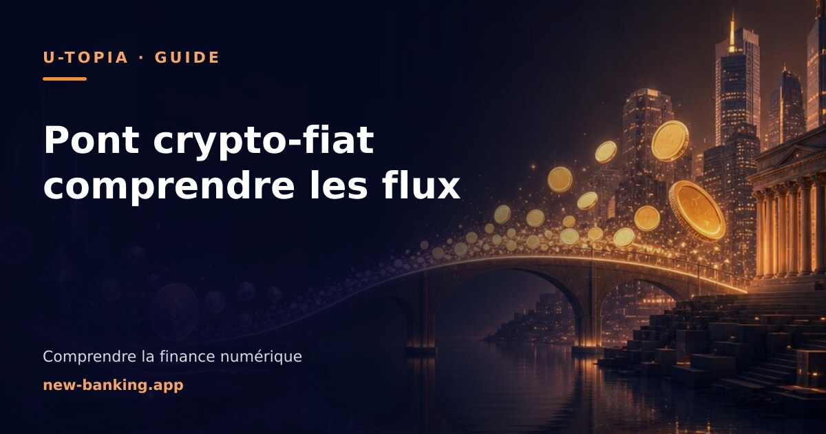 Pont crypto-fiat : comment la valeur change de système – illustration thématique U-topia